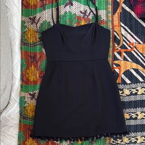 French Connection mini dress Elegant Black Pom Poms